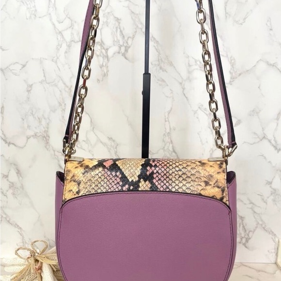 ⭐️Rare⭐️ Kate Spade Stylish Snake Print Crossbody Bag - Purple and Tan - Picture 4 of 16